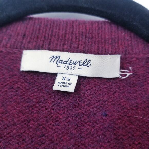 Madewell 100% Merino Wool Purple Cardigan - Picture 4 of 11